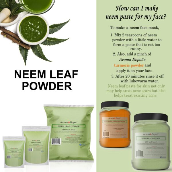 Aroma Depot polvo de neem paquete abierto