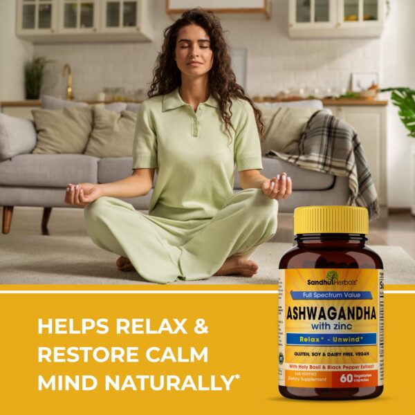 Ashwagandha con zinc para salud inmune y bienestar general