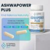 Frasco de AshwaPower Plus con cápsulas