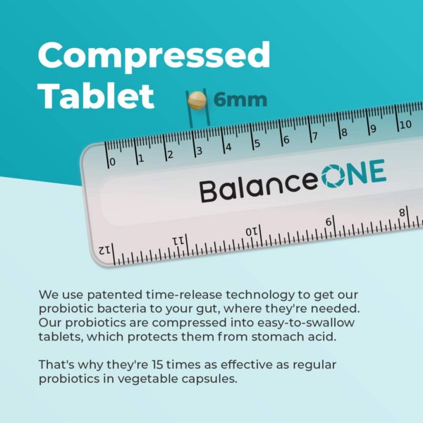 Balance ONE probióticos saludables frascos y tabletas