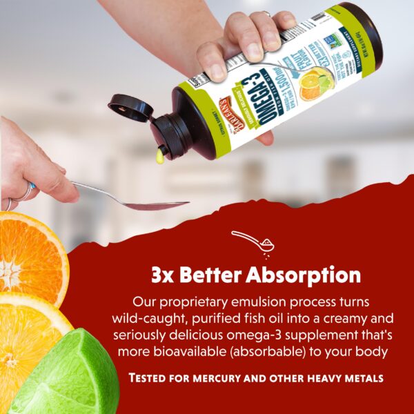 Frasco y tapa de Barlean's Omega-3