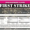 Version 1.0.0 Barra energética First Strike sabor CranRaspberry vista lateral