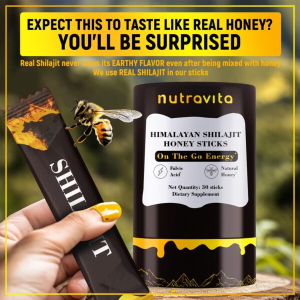 Barras energéticas Nutravita con miel cruda y shilajit premium