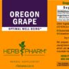 Base botella extracto líquido raíz uva de Oregón Herb Pharm