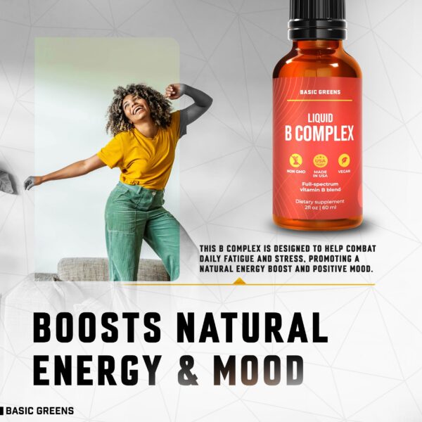 Etiqueta trasera de BASIC GREENS B Complex Gotas