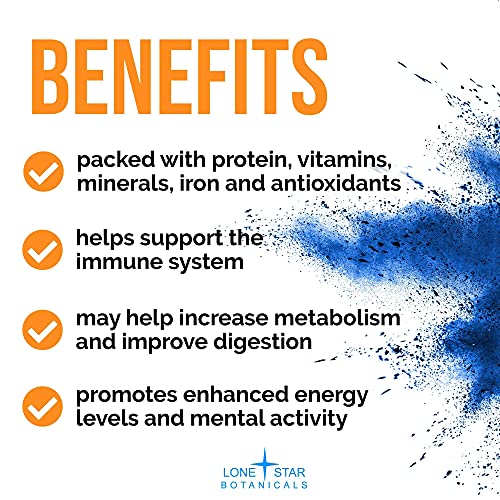 Batido saludable con polvo de espirulina azul orgánica Lone Star Botanicals