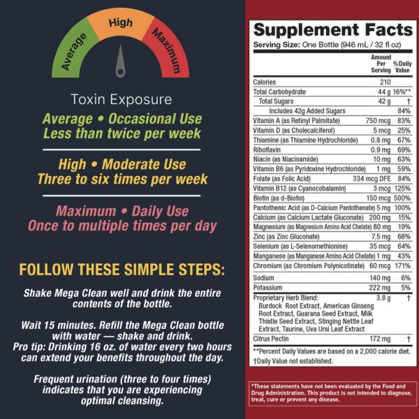 Version 1.0.0 Bebida detox herbal Detoxify Mega Clean para limpieza de cuerpo