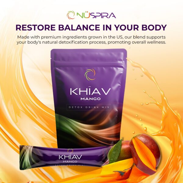 Version 1.0.0 Bebida detox NüSpira KHĪAV sabor mango sin cafeína