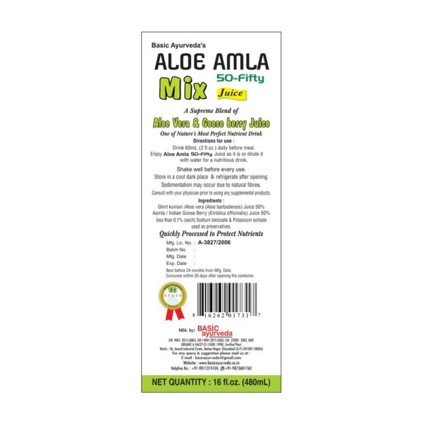 Bebida diaria Aloe Amla Ayurveda antioxidante natural