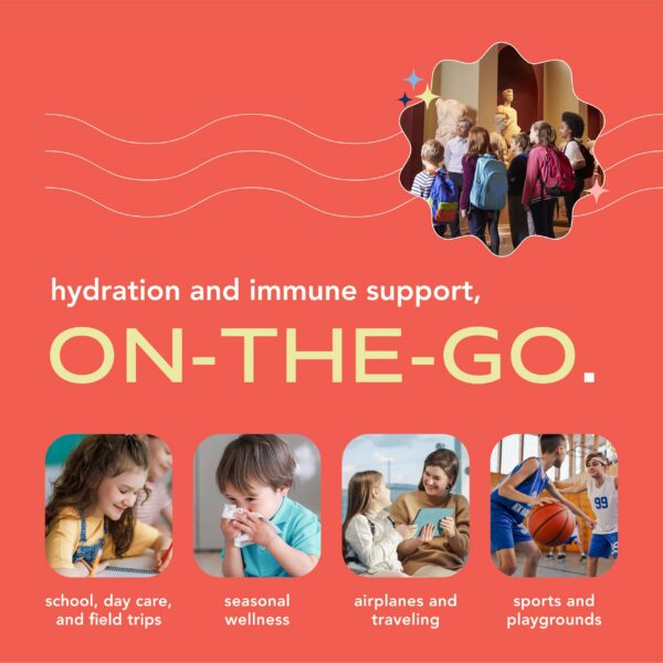 Bebida con electrolitos y probióticos para apoyo estomacal infantil