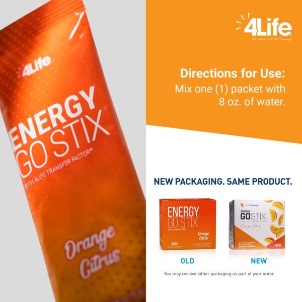Bebida energética 4Life Energy Go Stix en sobres sabor cítrico naranja