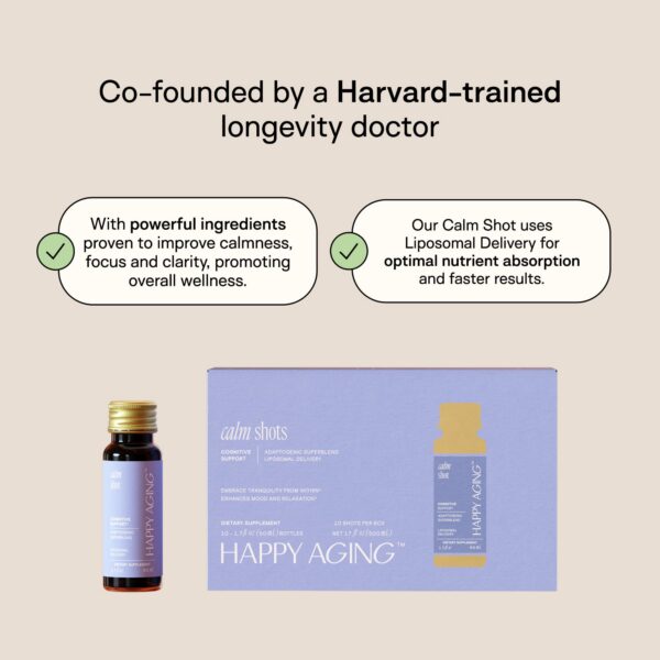 Bebida lista para tomar Calm Shot Happy Aging sin azúcar