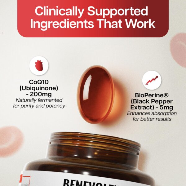 Version 1.0.0 Frasco con etiqueta de CoQ10 y Bioperine