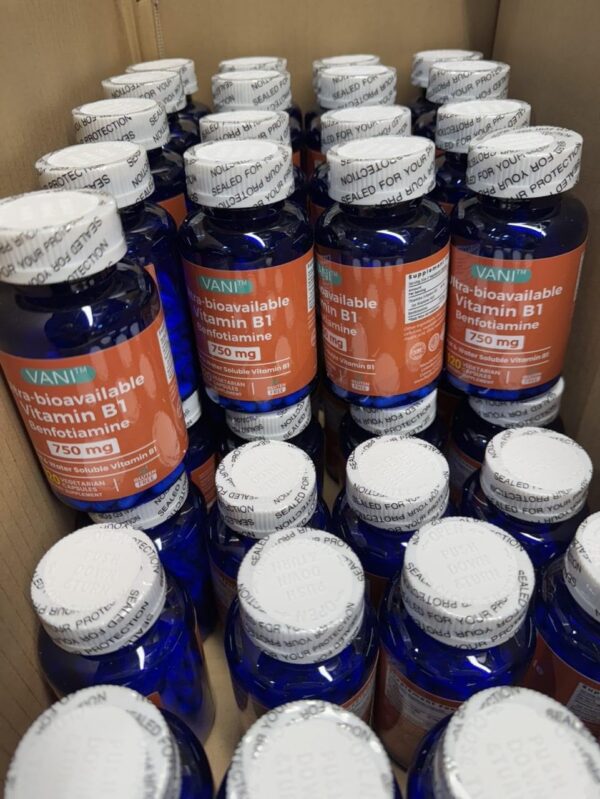 Presentación cápsulas Benfotiamina VANI 750 mg