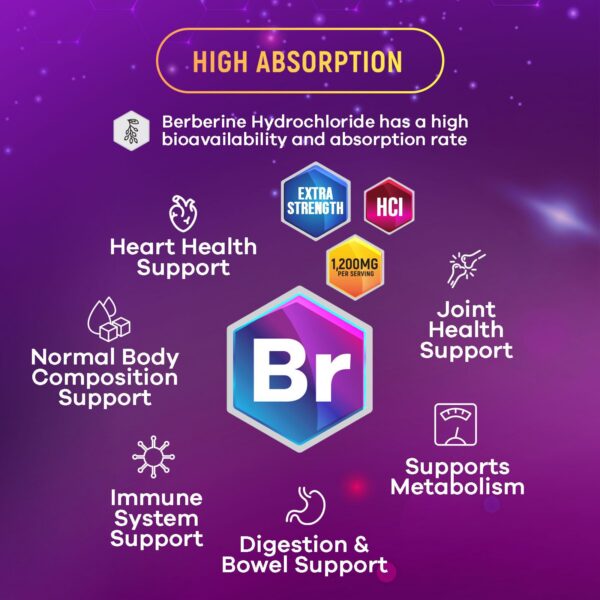 Berberina en cápsulas para bienestar general y salud cardíaca