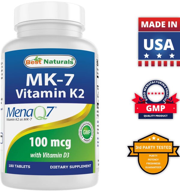Suplemento Best Naturals vitamina B-12 6000 mcg y K2 MK7 con D3