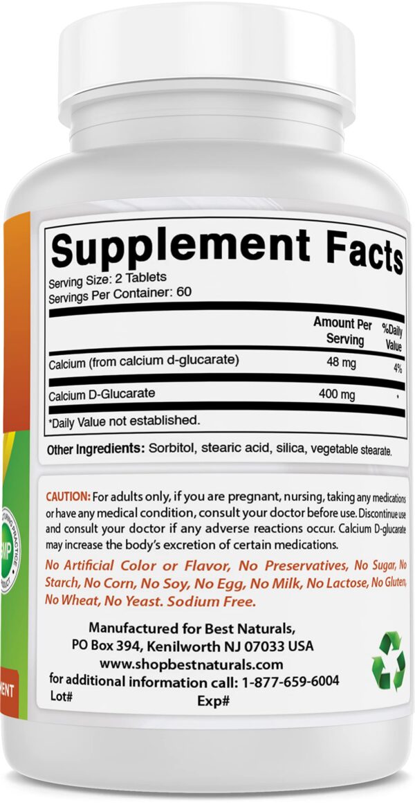 Información nutricional de calcio