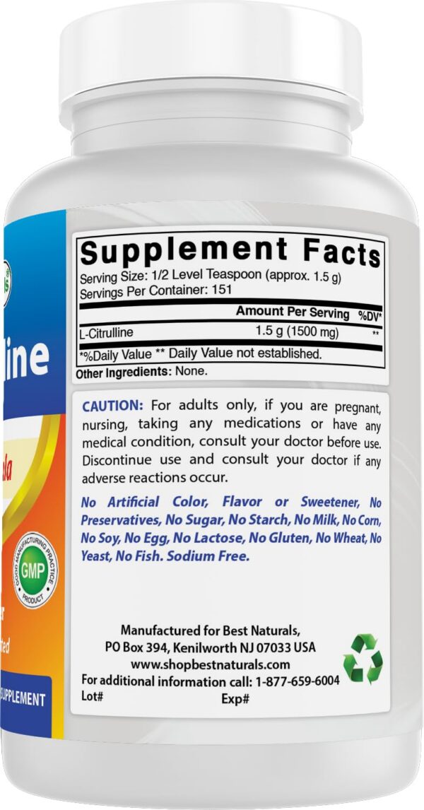 Version 1.0.0 Best Naturals L-Citrulline sin gluten