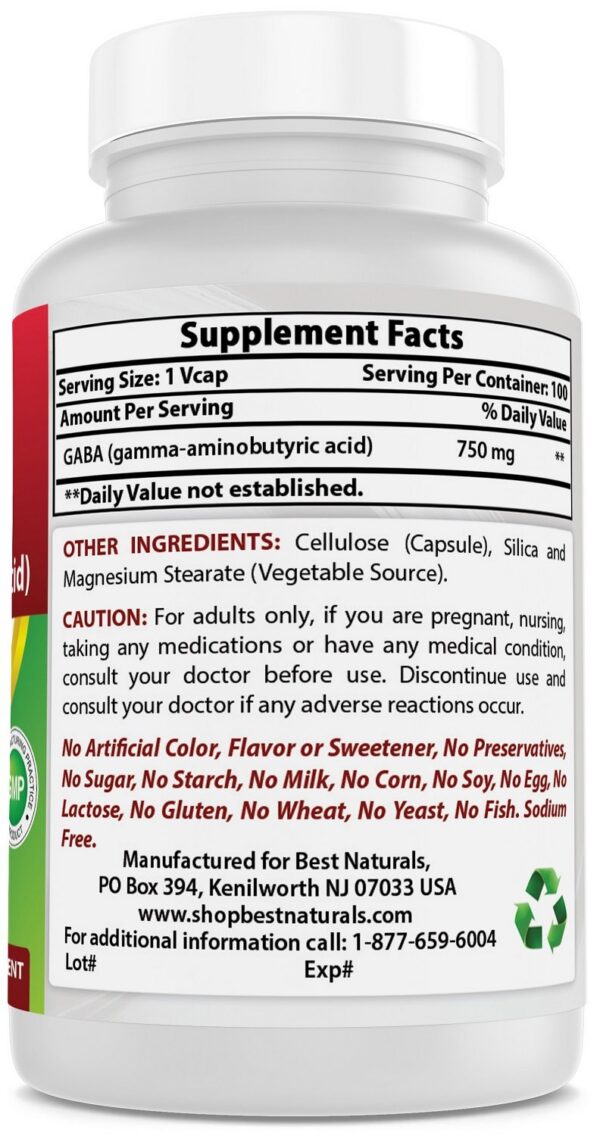 Etiqueta trasera Best Naturals