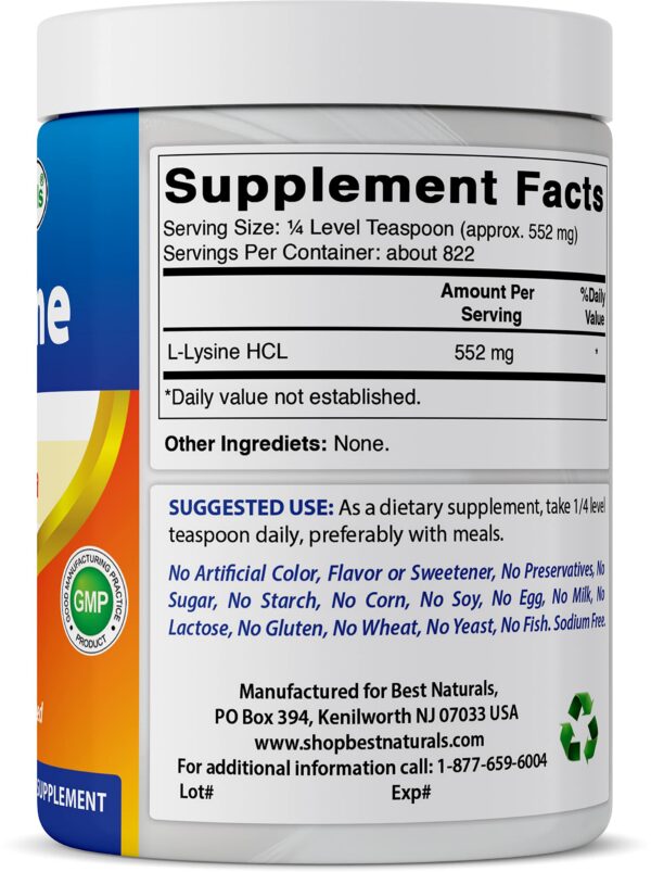 Paquete de tres frascos Best Naturals Lysine