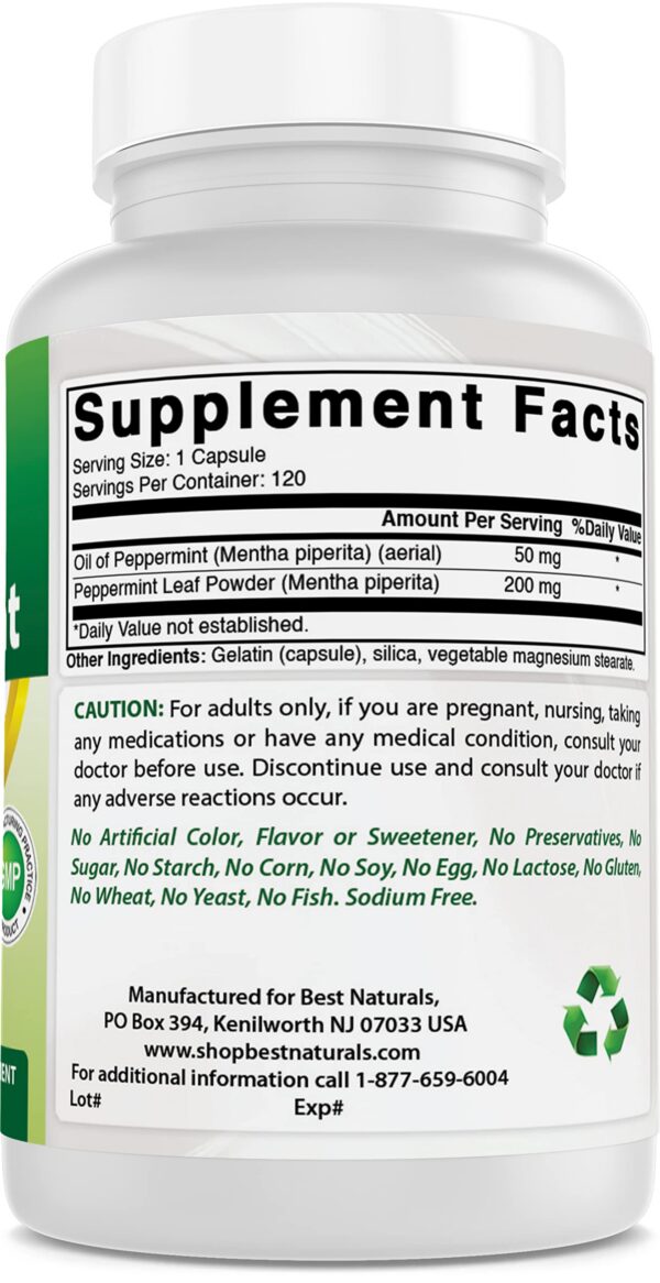 Frasco y tapa Best Naturals Aceite de Menta