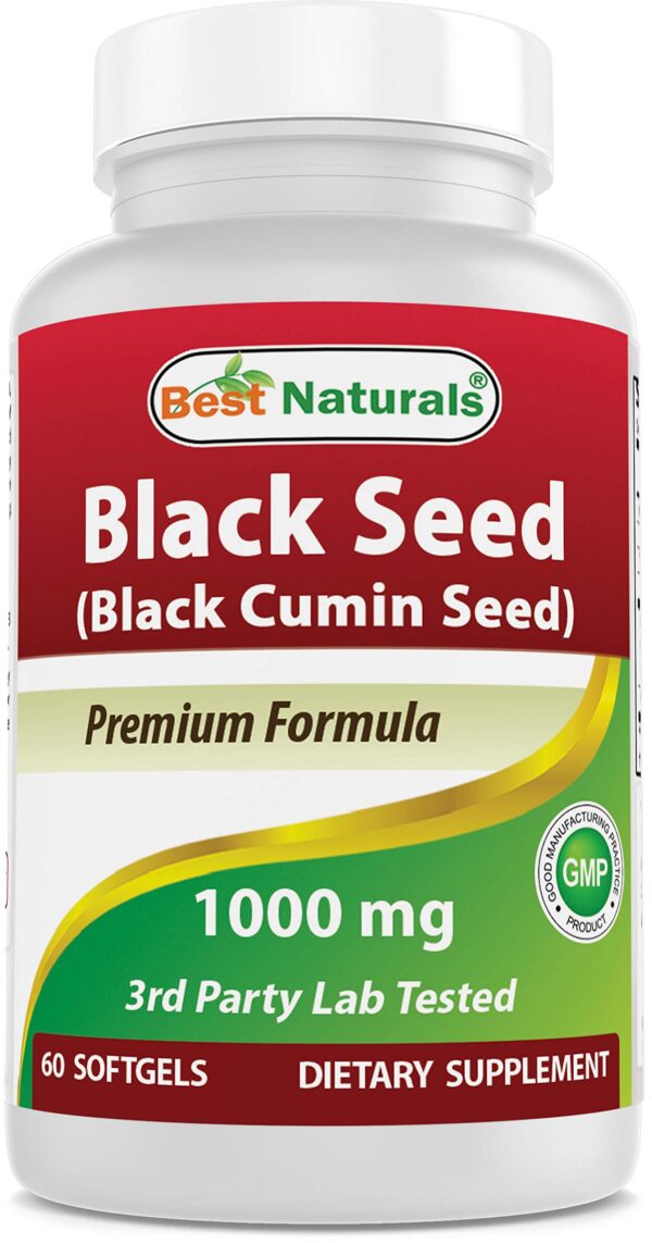 Frasco de Best Naturals Black Seed Oil en mesa