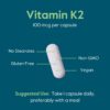 Bestvite vitamina K2 MK-7 cápsulas veganas sin gluten