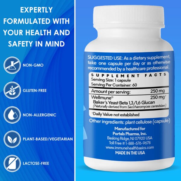 Version 1.0.0 Beta glucano purificado Immune Health Basics cápsulas veganas