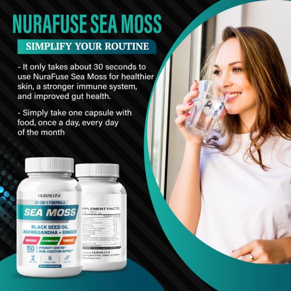 Bienestar general Nurafuse Sea Moss cápsulas naturales
