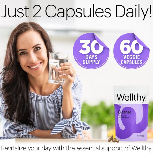 Bienestar general con Wellthy Detox cápsulas para digestión e inmunidad