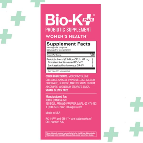Bio-K+ Salud de la Mujer paquete de 30 cápsulas