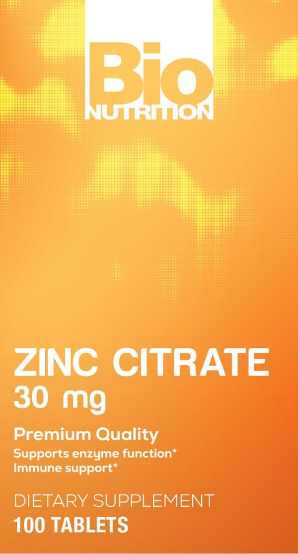 Etiqueta de zinc Citrate 30 mg