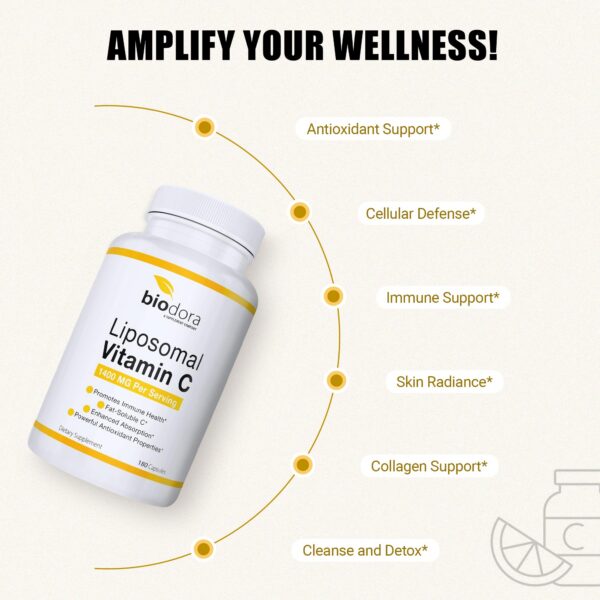 Biodora vitamina c para cabello y piel saludable 180 cápsulas