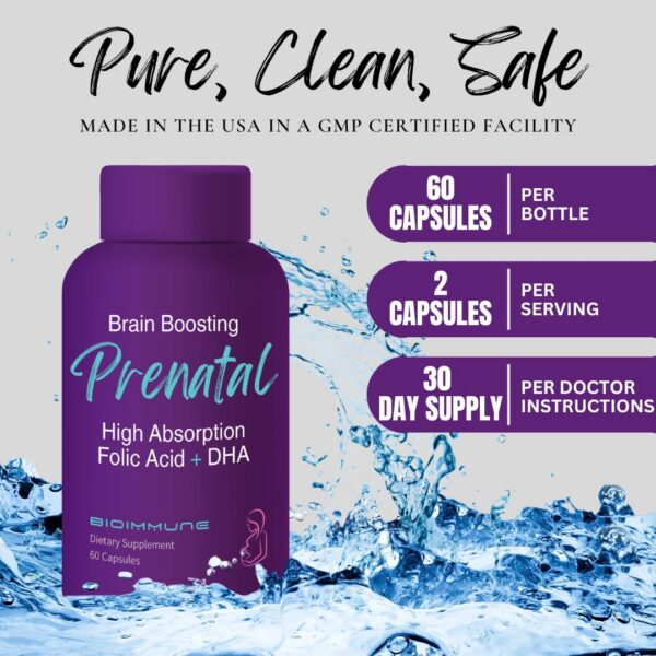Frasco BioImmune prenatal con etiqueta