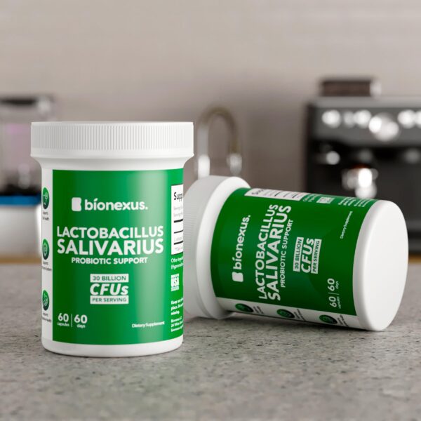 Bionexus frasco y cápsulas para salud digestiva e inmune