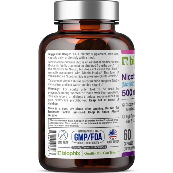 biophix suplemento nicotinamida 60 caps botella