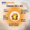 BIO POTENTIA D3 K2 MK7 softgel etiqueta nutricional