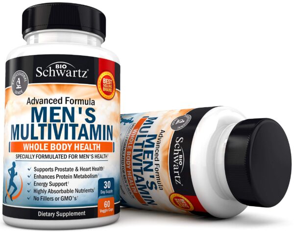 Version 1.0.0 Frasco y tabletas BioSchwartz multivitaminas hombre