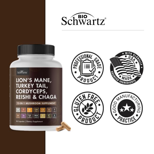 Suplemento BioSchwartz con cordyceps y chaga para sistema inmune