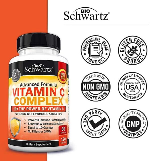 BioSchwartz suplemento vitamina C antioxidante 120 cápsulas
