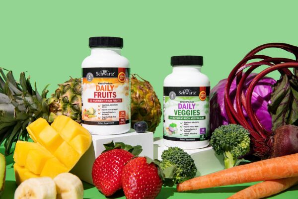 BioSchwartz suplementos con frutas verduras sin GMO y veganos