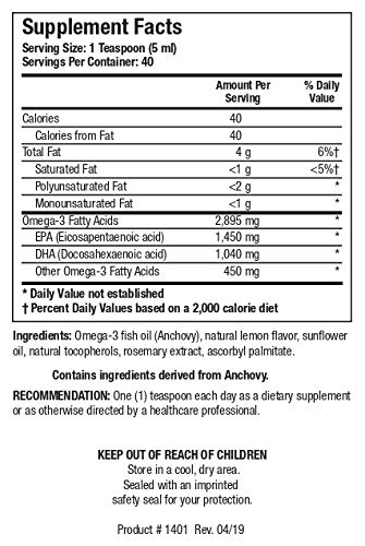 Producto Biotics Research Biomega 3 con ingredientes naturales
