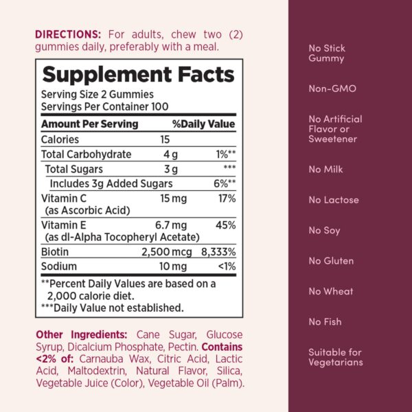 Version 1.0.0 Gomitas sabor fresa para cabello piel uñas vegetarianas