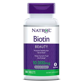 Biotina Natrol dosis máxima 10,000 mcg
