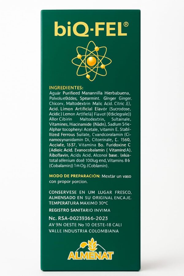 Version 1.0.0 Contenido en etiqueta de la botella BiQFEL