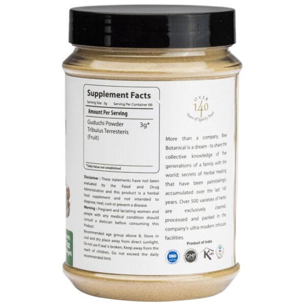 Bixa Botanical polvo ayurvédico Guduchi Tinospora cordifolia