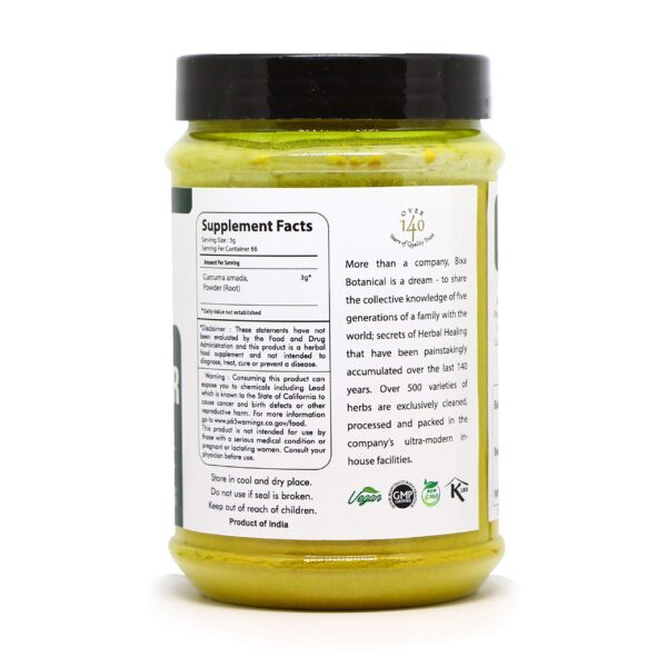 Version 1.0.0 Bixa BOTANICAL polvo jengibre mango en envase cerrado