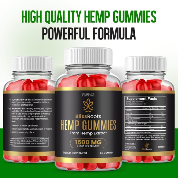 Envase y etiqueta BlissRoots Gummies