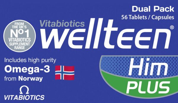 Blister con tabletas Wellteen Him Plus Vitabiotics