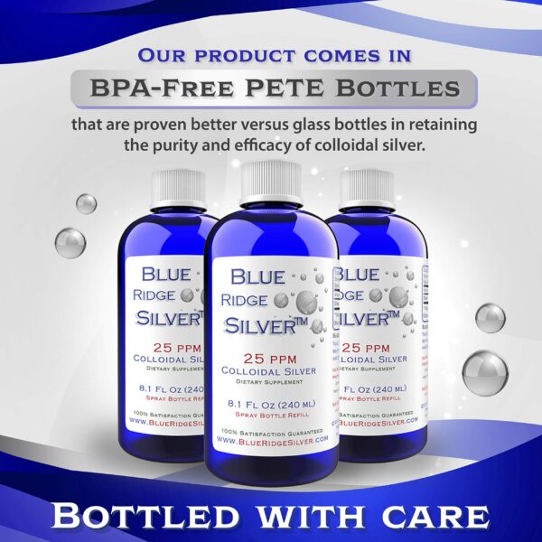 Etiqueta de producto Blue Ridge Silver 25 ppm